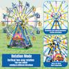 Non-Toxic City Friends Rotating Ferris Wheel Building Blocks Moc Pink Blue Electric Bricks With Light Toys For Children Christmas Diy Gift