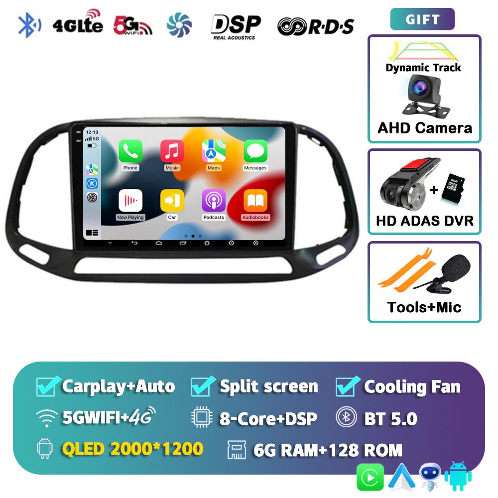 Android 14 Carplay Auto Car Radio For Fiat Doblo 2015 2016 2017 2018 2019 Multimedia GPS Video Player Navigation Stereo 2din DVD