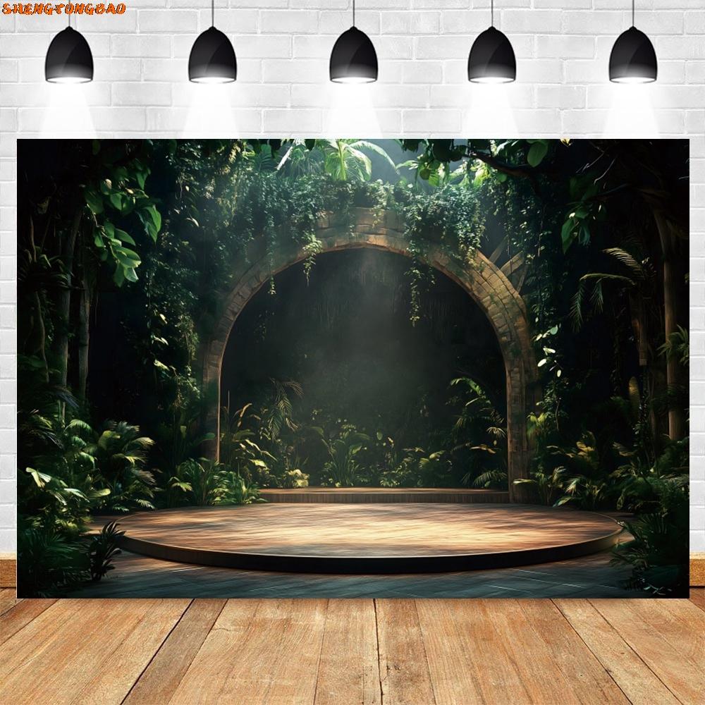 Tropical Rainforest Backdrop Green Trees Baby Shower Birthday Party Portrait Photography Background Wall Decor Photostudio Props