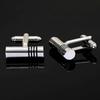 New minimalist and stylish men's business alloy cufflinks, French-style striped shirt studs.