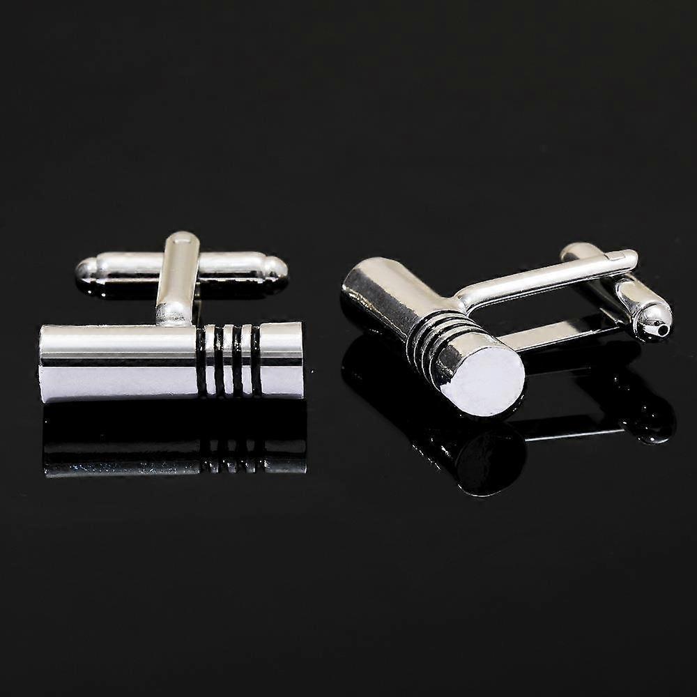 New minimalist and stylish men's business alloy cufflinks, French-style striped shirt studs.