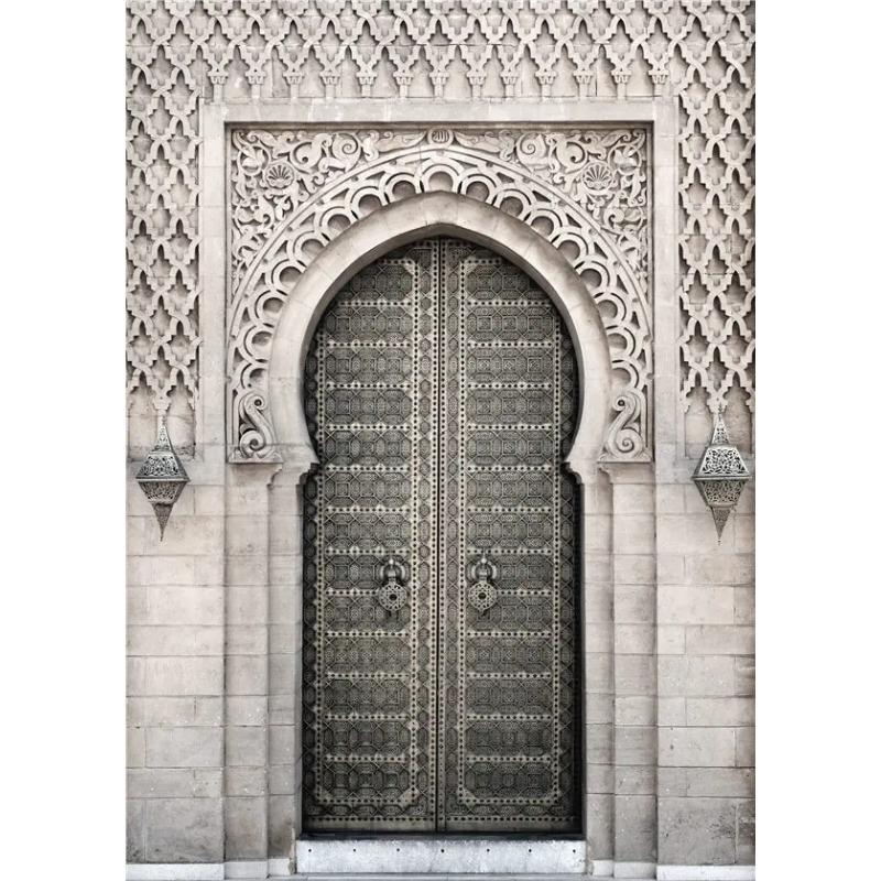 Modern Minimalist Islamic Architecture Wall Art Poster Canvas Print Door Flower Painting Home Decor Backdrop Pictures Design