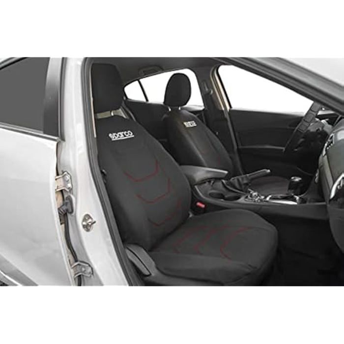Sitzbezüge - SPARCO - Corsa - Schwarz/Rot - Universell - Komfortpolyester