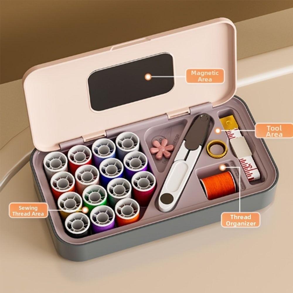 Space Saving Needle Thread Box Multifunctional Needle And Thread Kit Sewing Tool Kit  Travel Use