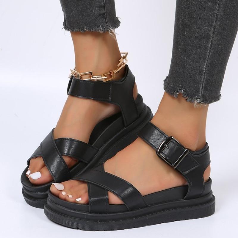 Large size sandals women's summer wind buckle heightened platform sandals women
