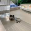 925 Sterling Elegant Silver Retro Geometric Wide Ring Handmade For Unique Gift