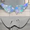 Rainbow Style Angel Fairy Luminous Back Decoration with Butterfly Wing Hair Clips Plastic Fabric Decoration Wings