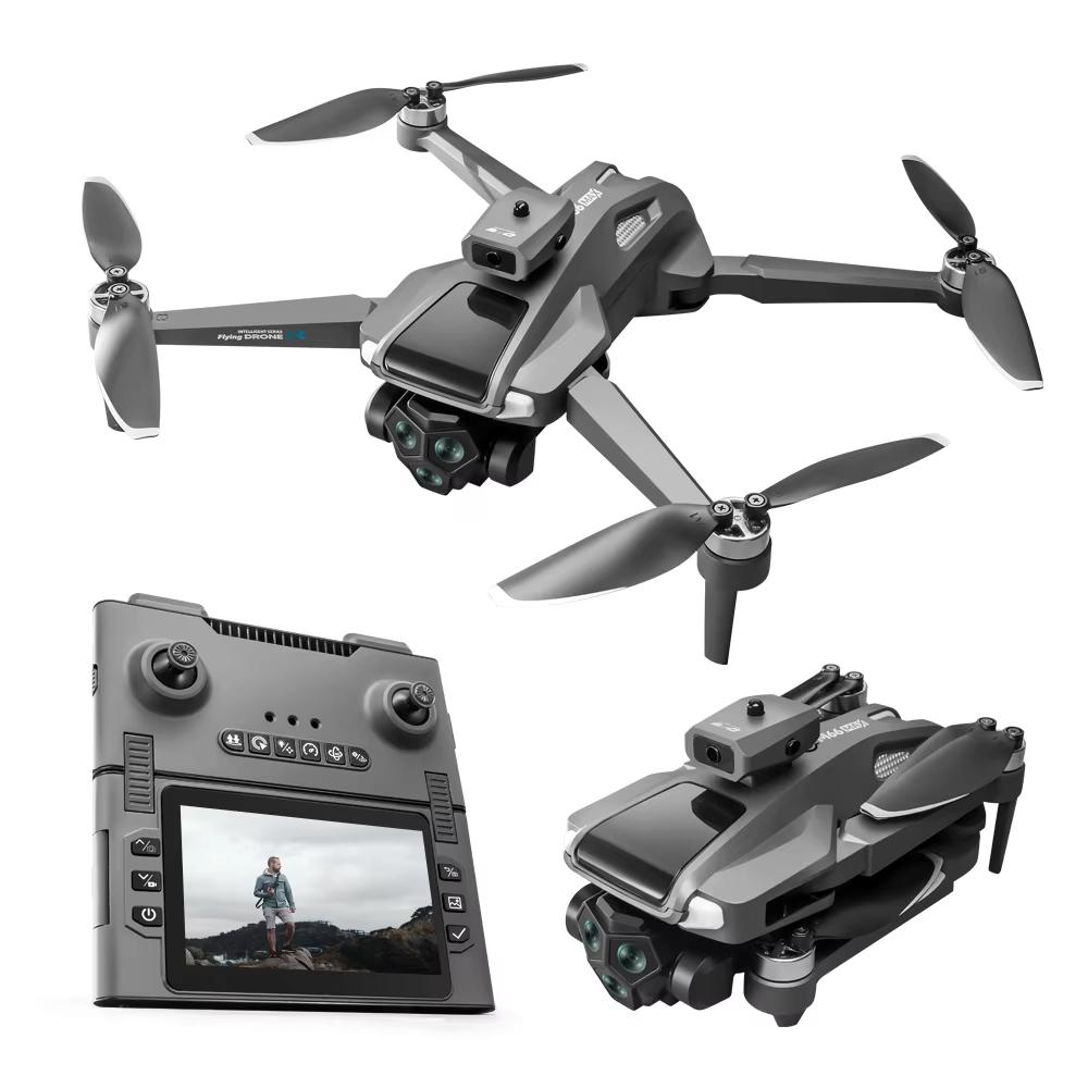 Nový M66 MAX Profesionálny Dron HD 3 Kamery Bezkefový 5G Vyhýbanie sa prekážkam Optické Polohovanie Prúdením Skladací Rc Kvadrokoptéra Displej Hračka Darček