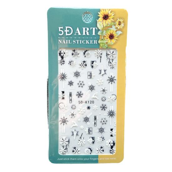 Fingernagel-Aufkleber, atemberaubende visuelle Wirkung, dekorativ, mehrere Stile, gut selbstklebend, weihnachtlicher Schneeflocken-Stil, Nagelzubehör