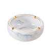 Nordic Retro Ceramic Ashtray - Large, Personalized, Trendy Blue Pink Design for Living Room