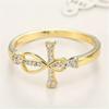 Women's Ring with a Niche Cross Design Inlaid with Zircon, Suitable for the Index Finger, Versatile Plain Band Ring
