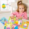 6 Photos/pack of Rabbit Egg DIY Stickers Cartoon Cute Style Puzzle Enlightenment Parent-child Interactive Puzzle Exchange
