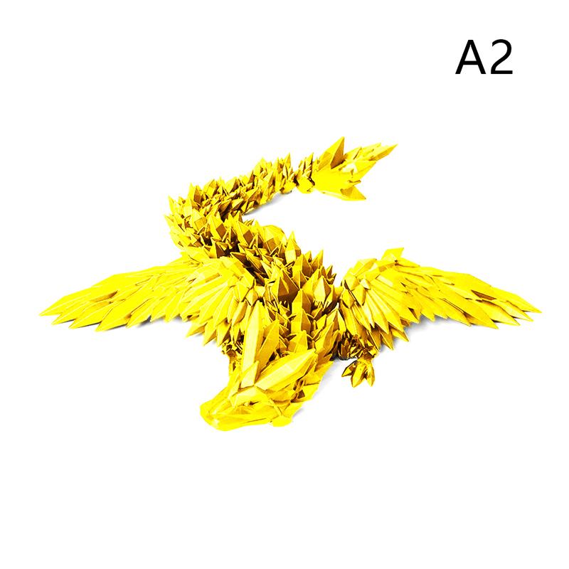3D Printed Flying Dragon Articulated Dragon Western Style Joint Movable Dragon Model Home Desktop Craft Ornament