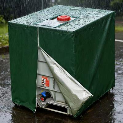 IBC Handtaschenhülle REISSVERSCHLUSS Outdoor 1000 Liter Wassertankabdeckung Sonnenschutz UV-beständig Garten Sonnenschutz