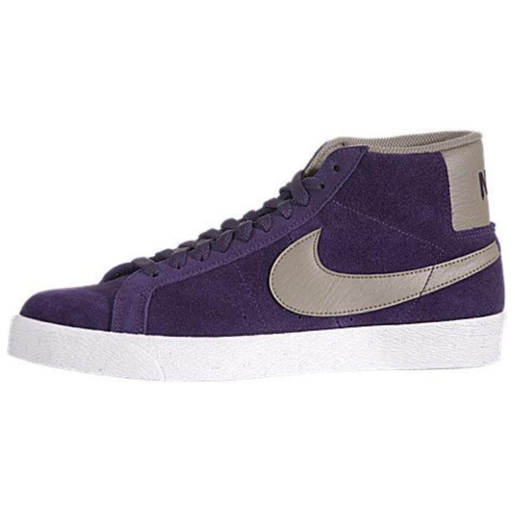 

Новые мужские кеды Nike Blazer с высоким верхом, противоскользящие, износостойкие, для скейтборда, фиолетово-серые 310801-500 44