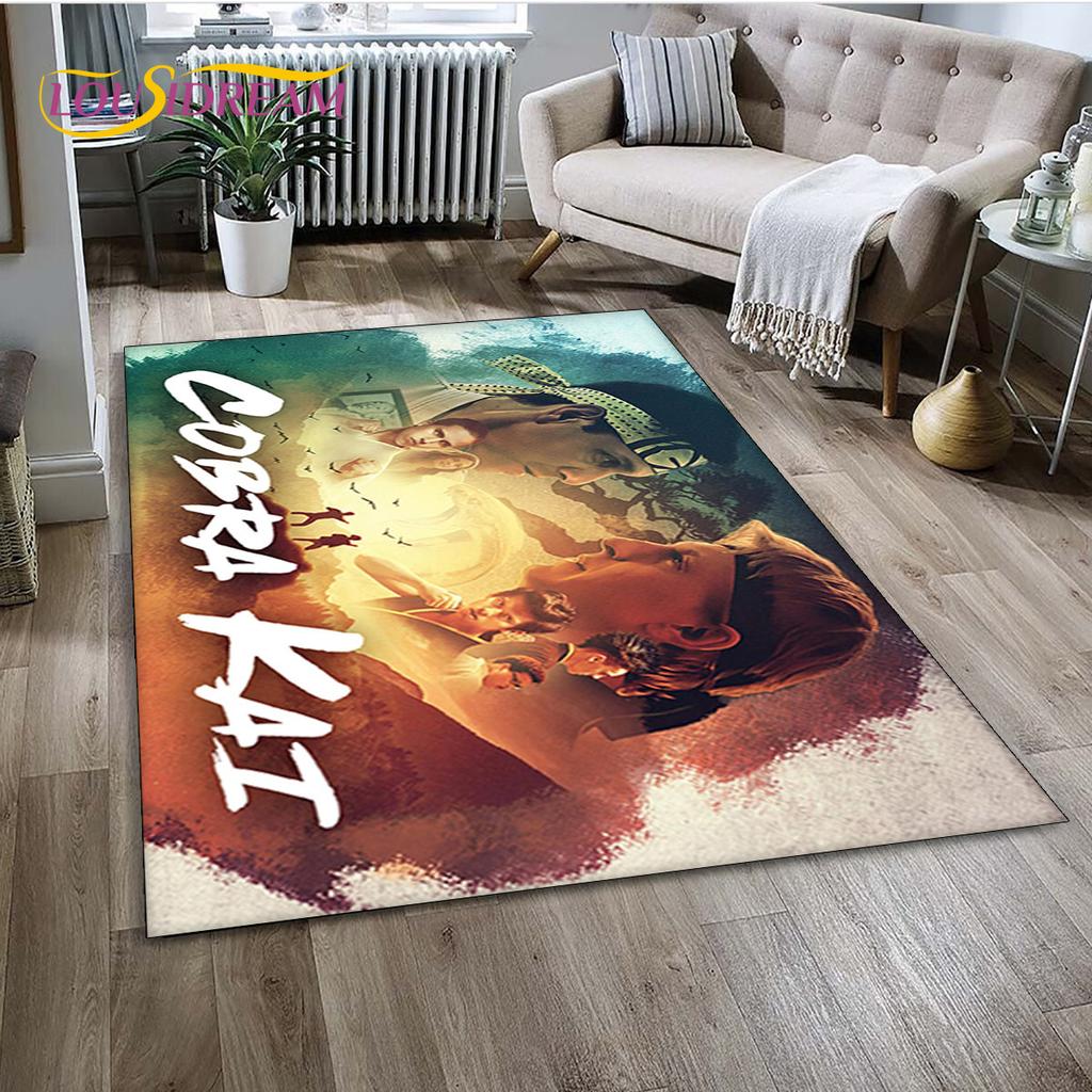 Dywan TV Karate Cobra Kai Amanda Duży, Dywan do Salonu Sypialni Sofa Mata pod Drzwi Dekoracja, Mata Podłogowa Antypoślizgowa do Zabawy dla Dzieci