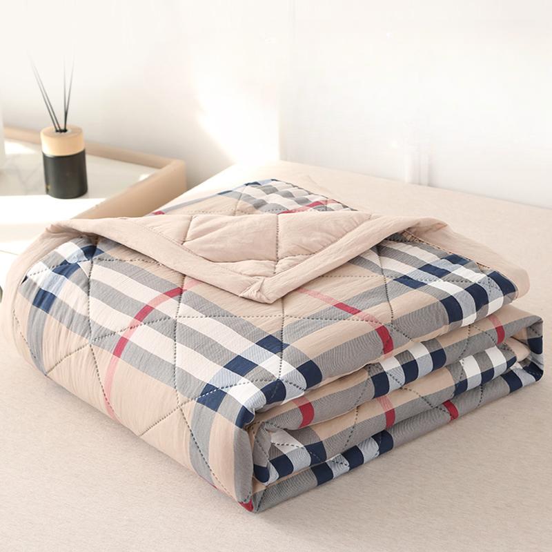 1 Pc Summer Cool Quilt Air-conditioned Quilt Suitable for Bedroom Living Room Summer Water Washed Cotton Quilt  Family Use