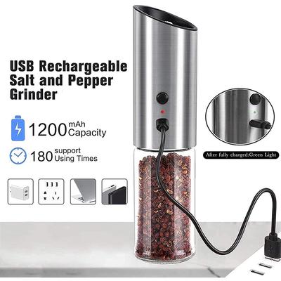 Elektrische Automatische Mühle Pfeffer Salzmühle USB Wiederaufladbar Kabellos Pfeffer Gewürz Getreidemühlen Porzellan Kernmühle Küchenwerkzeuge