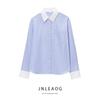 Jnleaog Spring New Arrival Women's Clothing Fashion Style French Fashion Design Matching Stripes Shirt