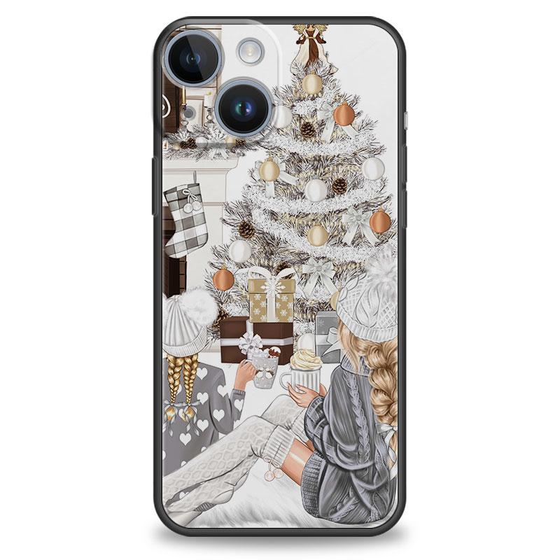 Merry Christma Gift Girl Case for Apple iPhone 11 XR XS X 14 Plus 7 8 6S 13 Pro Max SE 12 Mini 14Pro 7+ Silicone Matte Capa