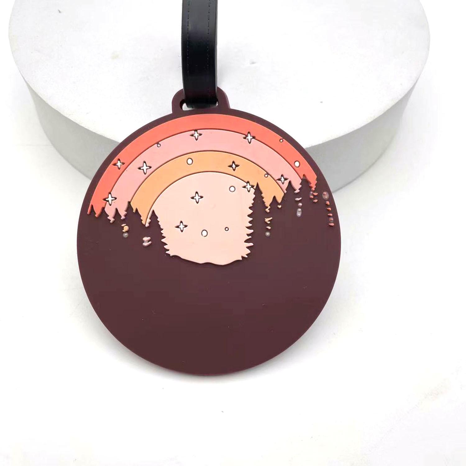 

Creative Silicone Travel ID Tag - Mountains & Rivers Design