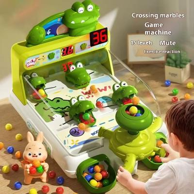 Pinball Crocodile Table Marbles Game Scoring Athletics Music&Light Crocodile Marbles Toy Cartoon Improve Reaction Speed