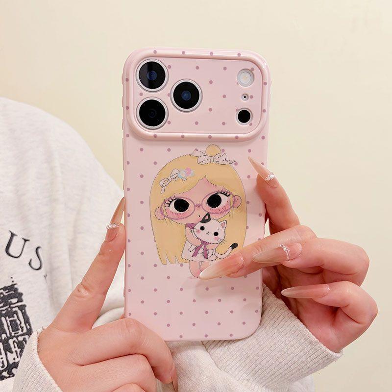 Kitten Girl Is Suitable for Apple 17promax Mobile Phone Case 14 15 16 Soft Case 13pro Side Love 11.