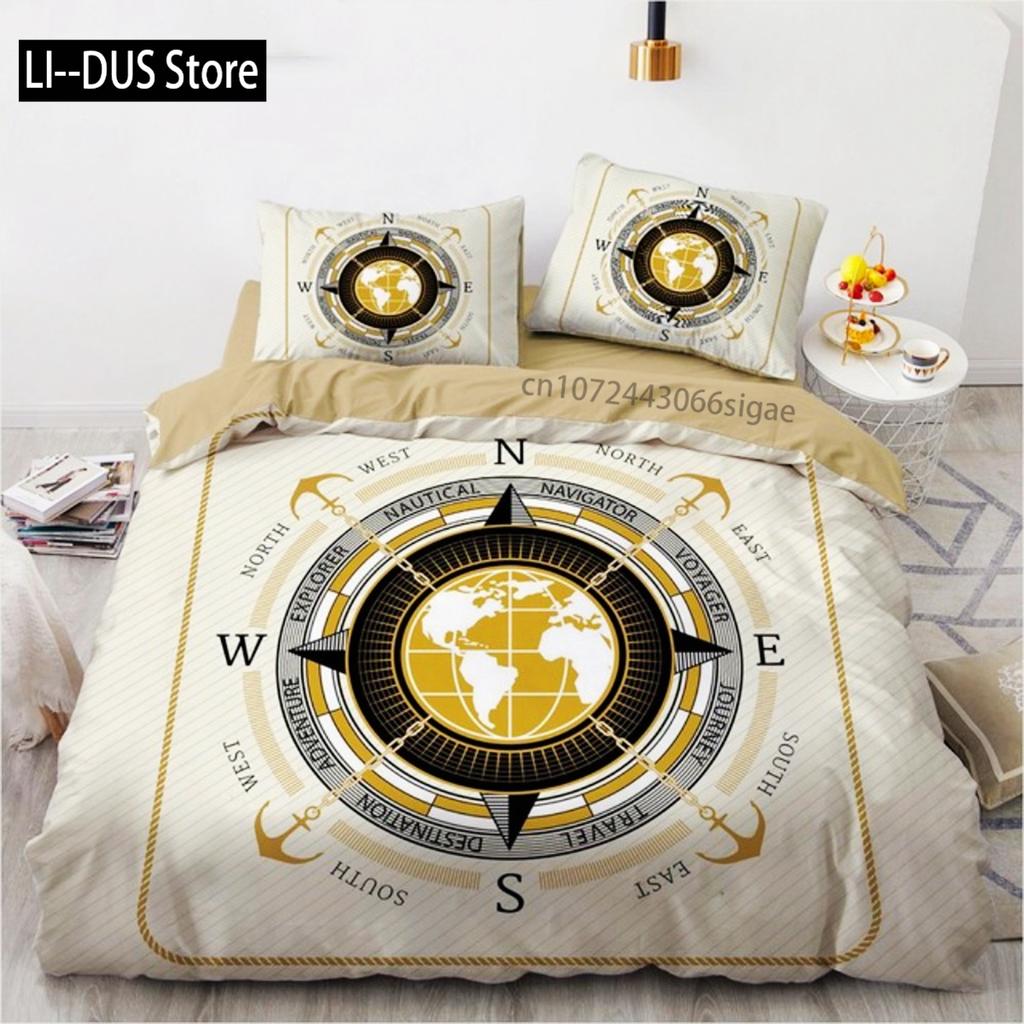 Anchor Bedding Set Fashion Duvet Cover Nautical Anchor Boat Pirate Quilt Cover For Women Men Kids Teens Boys Bedroom Decoration