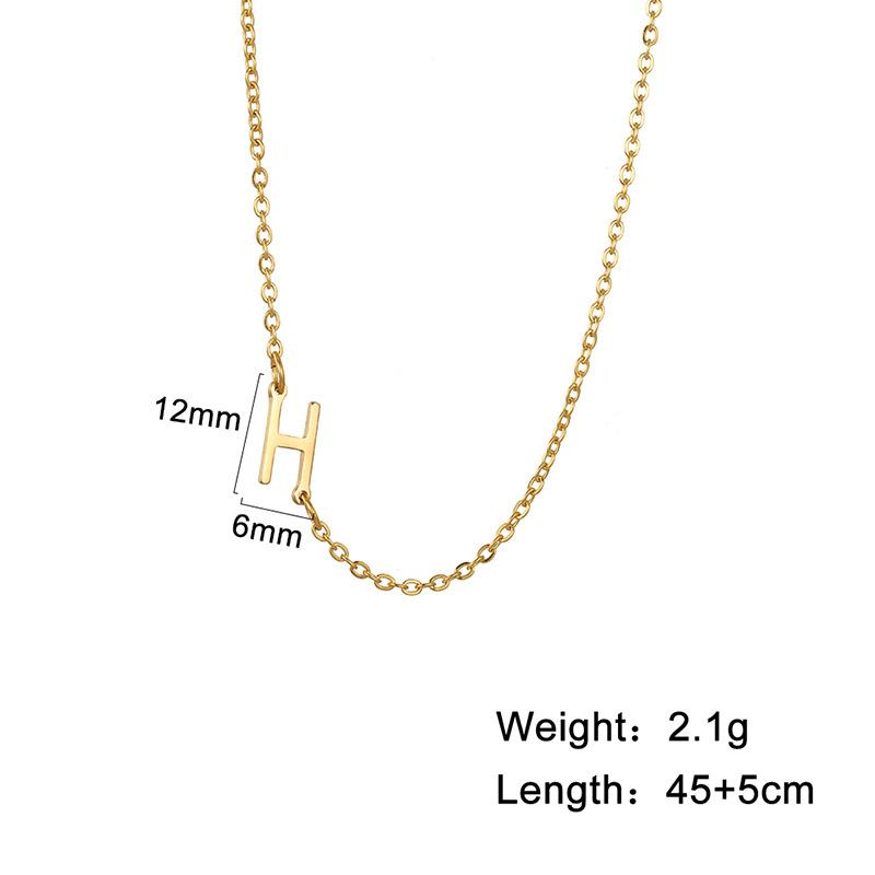 A-Z Letter Choker Necklace Personalized Alphabet Side Pendant Jewelry Gift for Birthday and Fashion Accessories