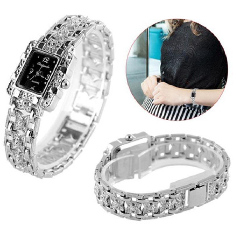 Elegant Roman Style Women's Watch With Sparkling Accents And Alloy Band