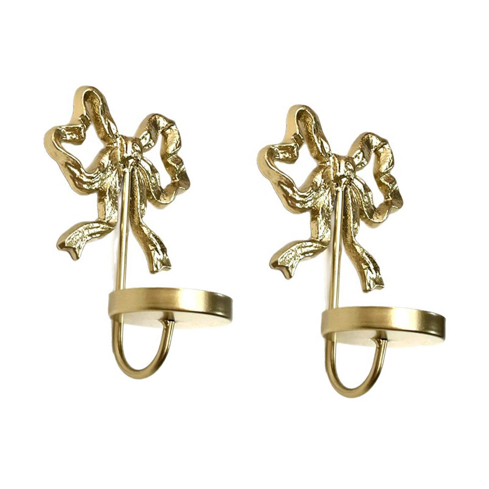 

2x Wall Sconce Candle Holder Wall Decoration Kitchen Housewarming Gift Candlestick Holder for Festival Wedding Halloween золотий