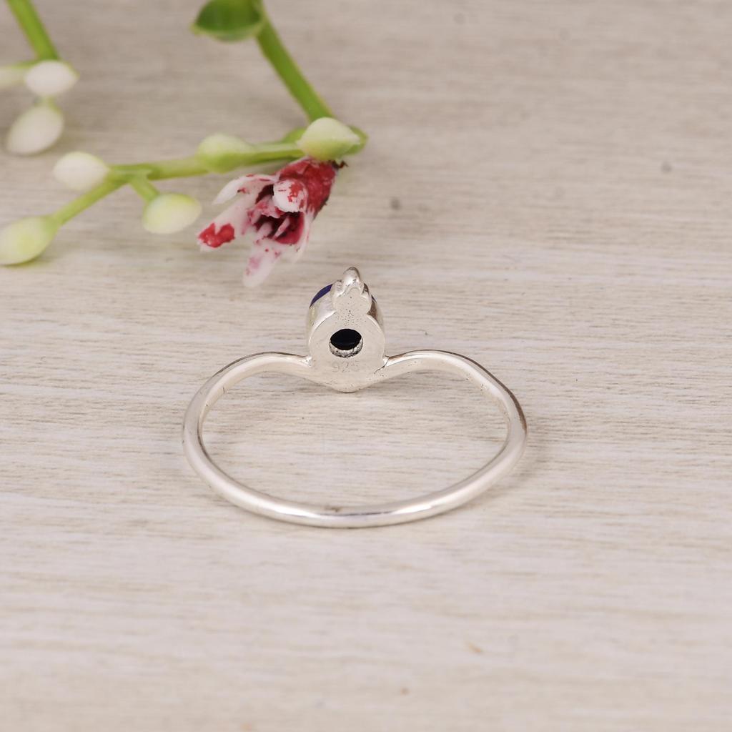 Lapis Lazuli Ring, 925 Sterling Silver Minimalist Ring, Gift for her, Mother's Day Gifts.