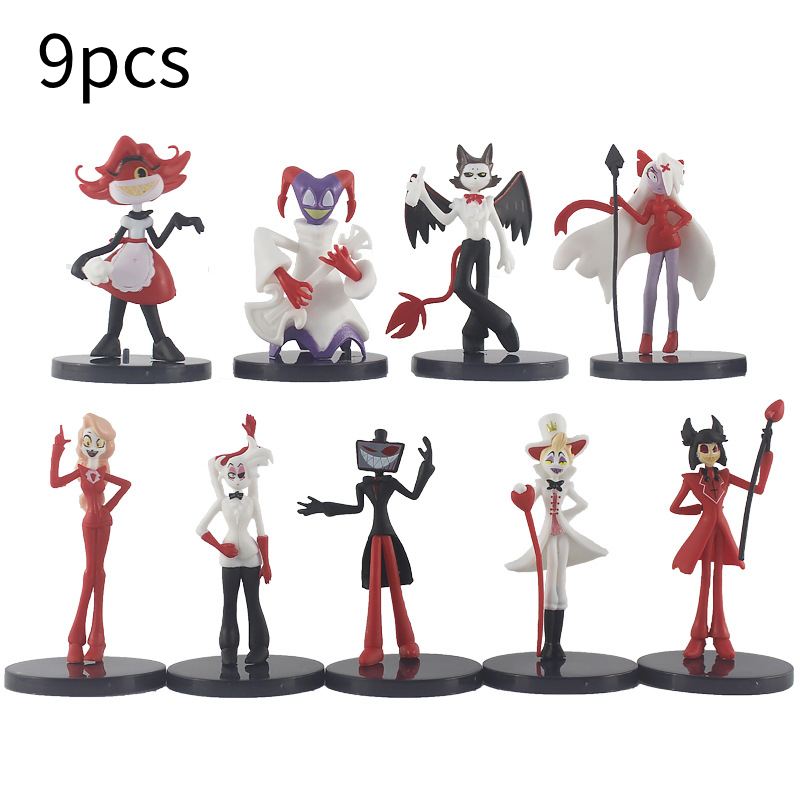 

9 шт. Кукла Отель Хазбин Игрушка Модель Украшение Анимация Мультфильм Милый Материал ПВХ