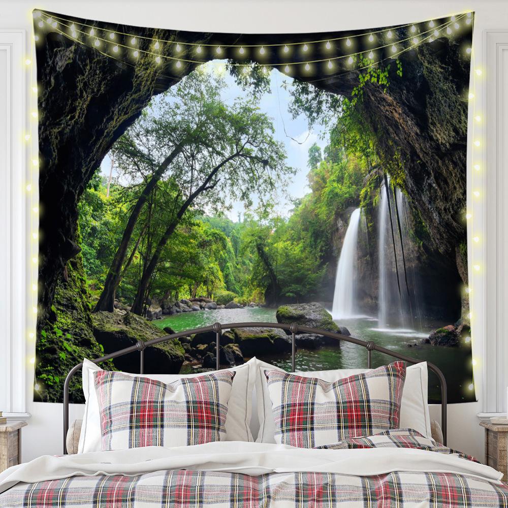 Nordic Nature Forest Landscape Mew Tapestry Background Cloth  HD Hanging Cloth Tapestry Home Decor