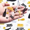 Happy New Year Confetti Glitter Metallic Foil Table Scatters,Gold Silver 2026 New Year Favors Confetti Sprinkles Sequ for New Year Eve Party