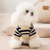 Dogs Striped Sweater Cute Bear Pattern Knitted Pullover Stretchy Warm Winter Puppy Clothes for Small Dogs Cats French Bulldog Chihuahua