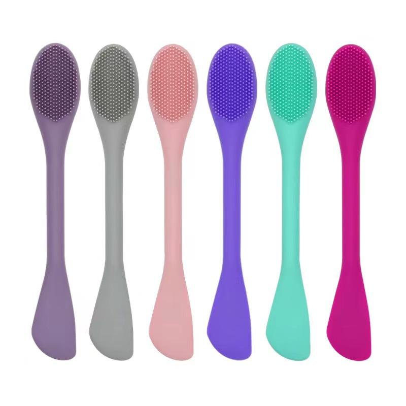 1Pc Double-ended Silicone Facial Mask Brush, Pore Cleansing Brush, Clay Mask Applicator