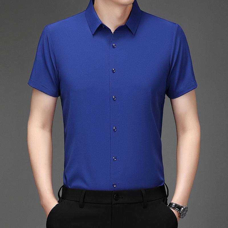 Men's White Short Sleeve Slim Fit Dress Shirt