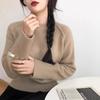 New Korean Chic Round Neck Loose Sweater Women Winter Solid Bottoming Shirt Knitted Tops Simple Design Casual Pullover