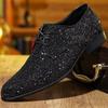 New Designer Britain Gentleman Glitter Sequin Leather Oxford Shoes For Men Wedding Prom Homecoming Party Performance Footwear