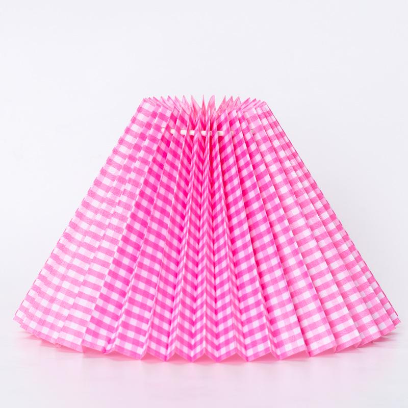 Ceramic Lamp with Retro Pleated Fabric Shade for Living Room or Bedroom Table