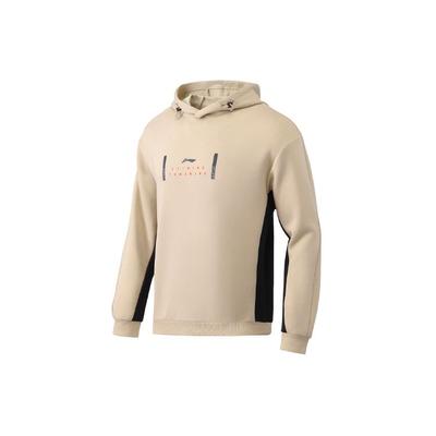 Felpa Sportiva con Stampa di Lettere a Blocchi di Colore Li Ning da Uomo Felpe Marrone Polveroso AWDR063-3