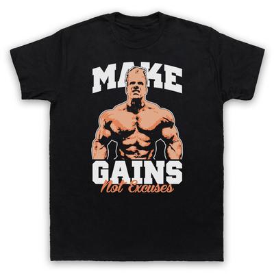 Faites des Progrès Pas des Excuses Slogan d'Entraînement de Gymnastique de Musculation T-Shirt Homme et Femme