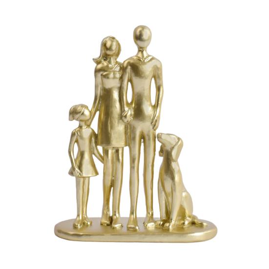 Modern Abstract Couple with Dog Resin Figurine, Romantic Man and Woman Statue Sculpture, Home Decor for Living Room Bedroom Office