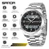 Sanda Waterproof Teen Boys' Sports Watch: Multifunctional Alarm, Three-Time Zone, Dual Display.