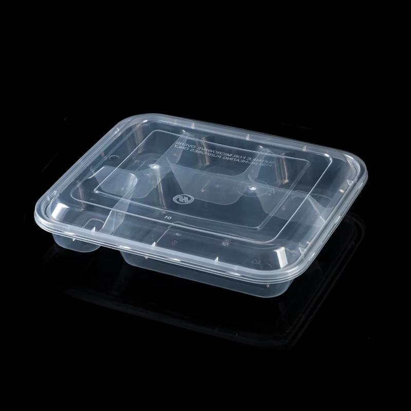 Disposable 5-Compartment Meal Prep Containers