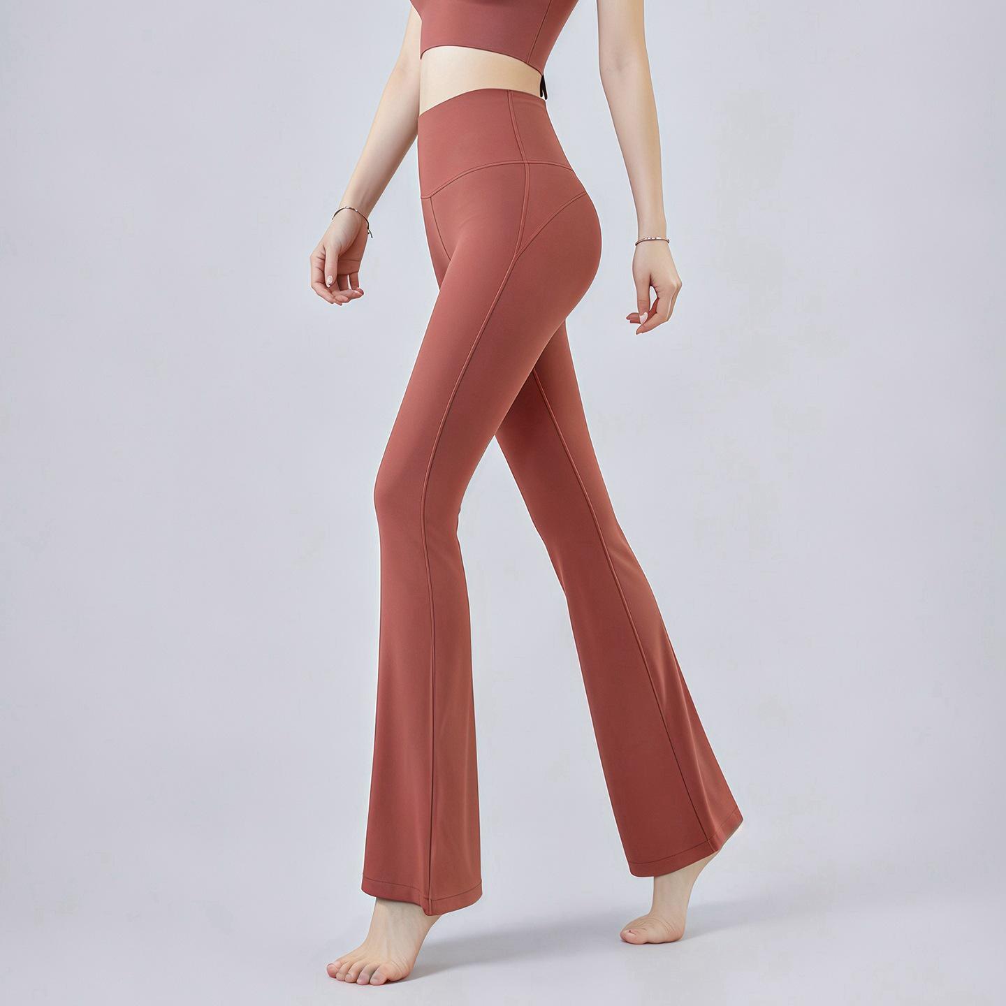 Women s High Waist Slimming Yoga Pants - Hip Lifting, Nude Feel, Wide Leg, Micro Flare, Fitness & Running Small