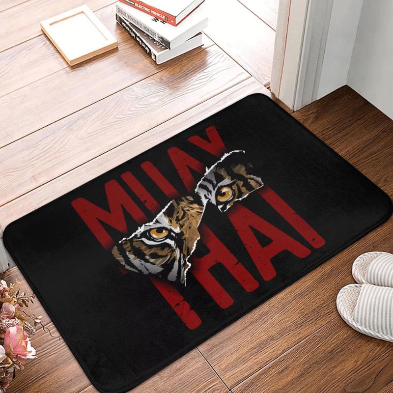 Thailand Twin Tiger Sak Yant Muay Thai Doormat Indoor Entrance Mat Non-Slip Kitchen Carpet Living Room Rug Welcome Doormat