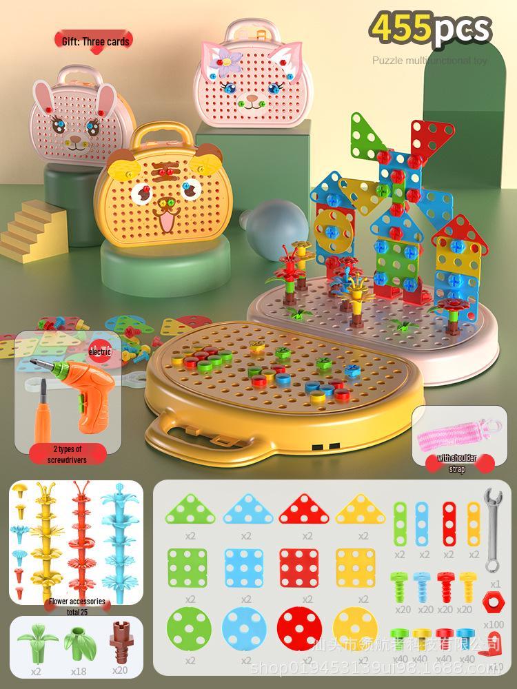 2025 Children's Educational Screw Assembly Toy with Electric Drill: Intelligence Disassembly Toolbox for Boys and Girls