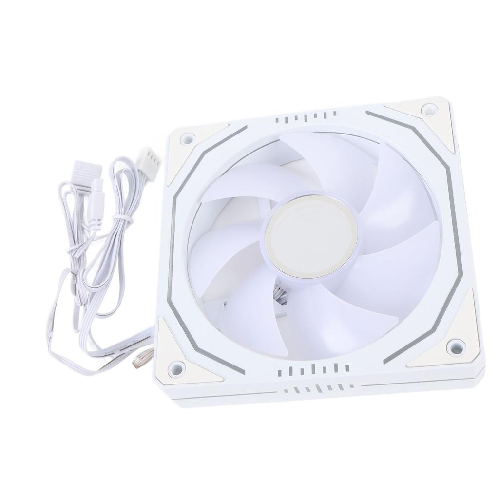 CPU-kjølevifte 120mm 3-pinners ARGB PWM-kontroll 800 til 1800RPM LED-lys Datamaskinkjølevifte for